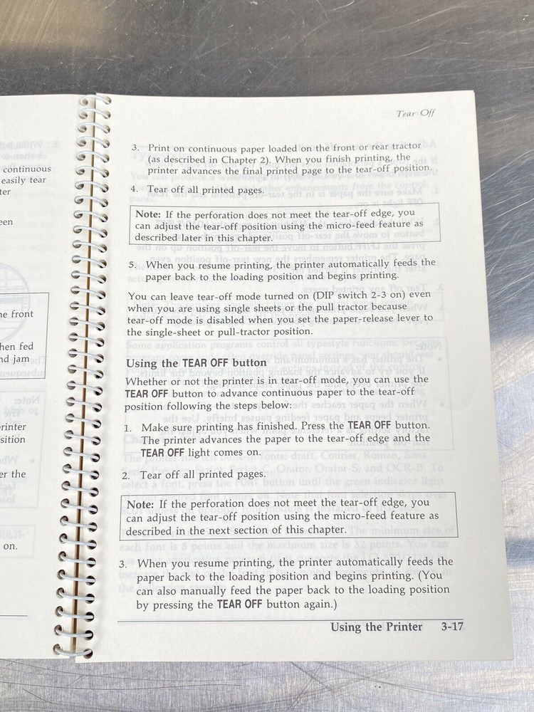 Epson LQ-870/1170 Printer - Manual / Users Guide / Instructions Book