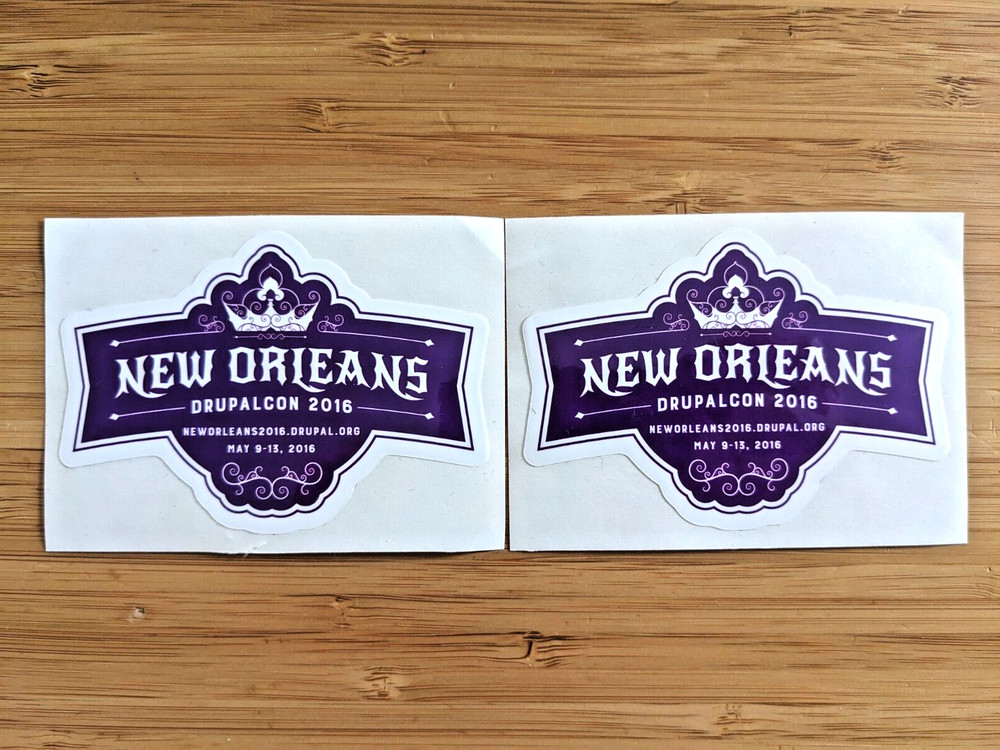 Drupalcon New Orleans 2016 logo stickers decal Drupal conference web development