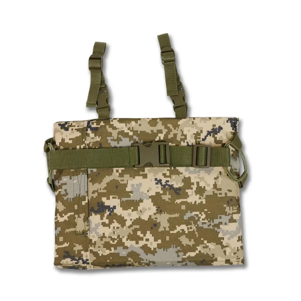 Ukrainian Tactical Foldable Mat Seat Backrest Pixel Camo | MOLLE | Waterproof