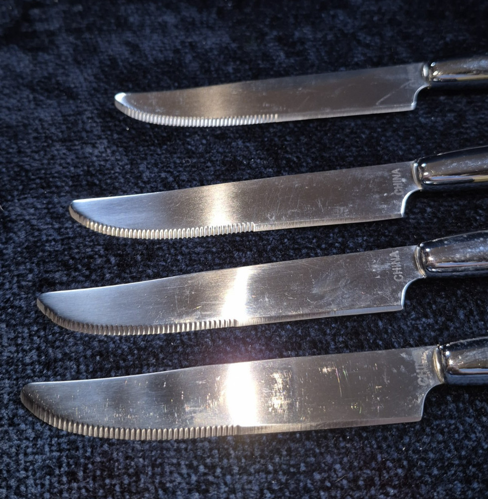 Oneida Stainless 20 Pcs Silver Bands Ribbed Rounded Handles 4 Place Setting NEW?