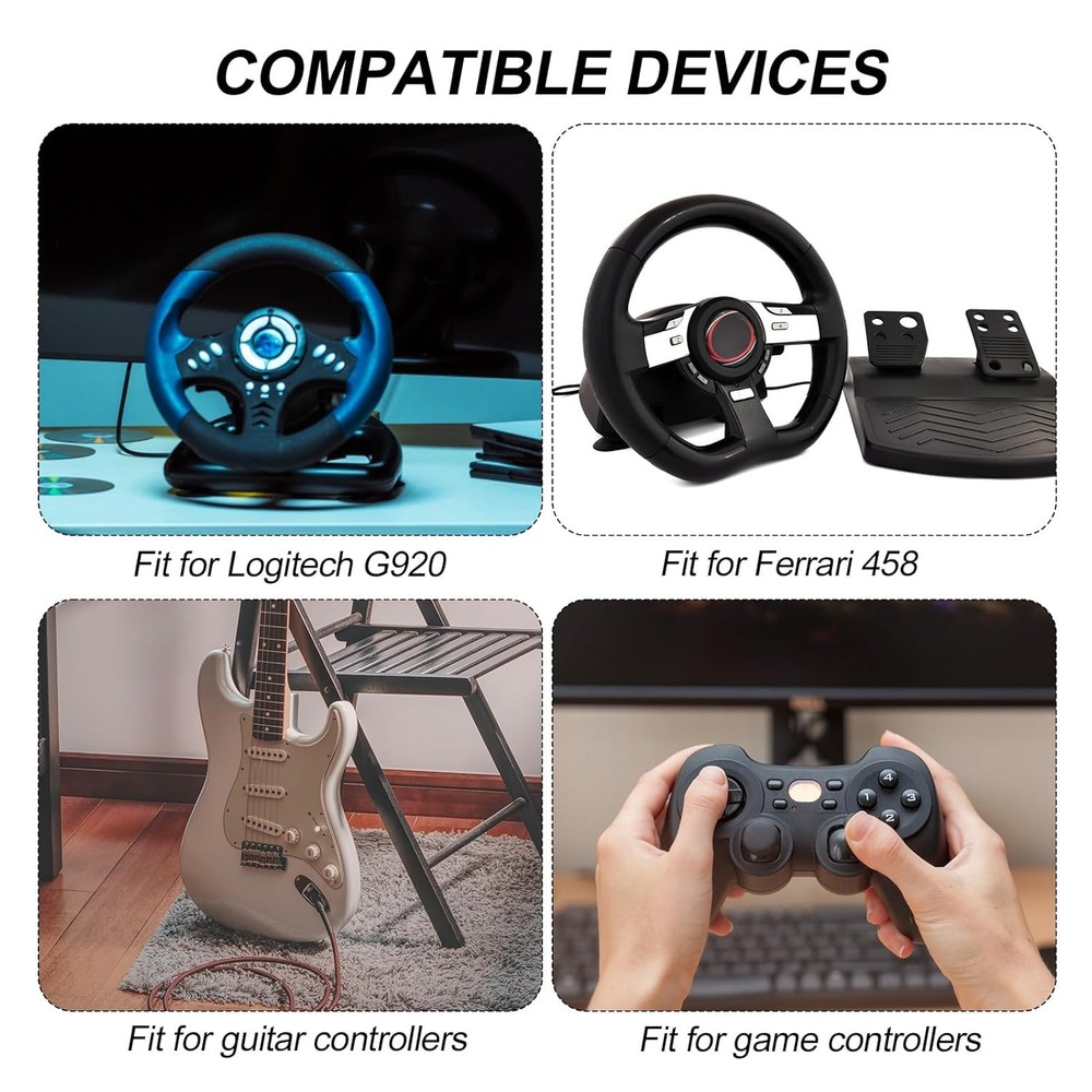 2PCS USB Breakaway Cable Adapter for Logitech G920 Thrustmaster Ferrari 458 Whee