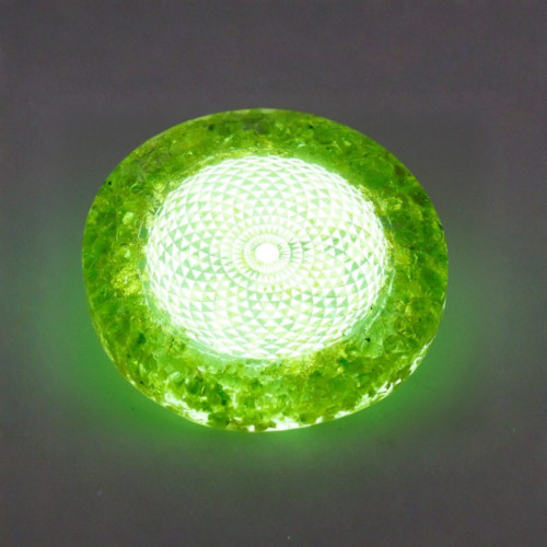 Peridot healing crystal orgone energy disc