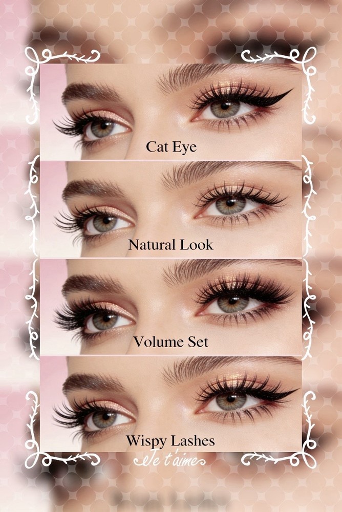 Laminated Waterproof Lash Style Reference Cards for Salon Upsell