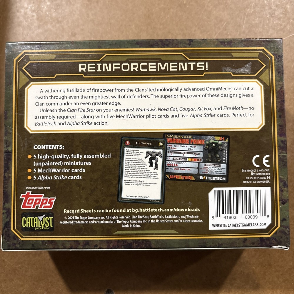 Battletech Clan Fire Star Catalyst Warhawk Cougar Fire Moth Fox Nova Cat 35724