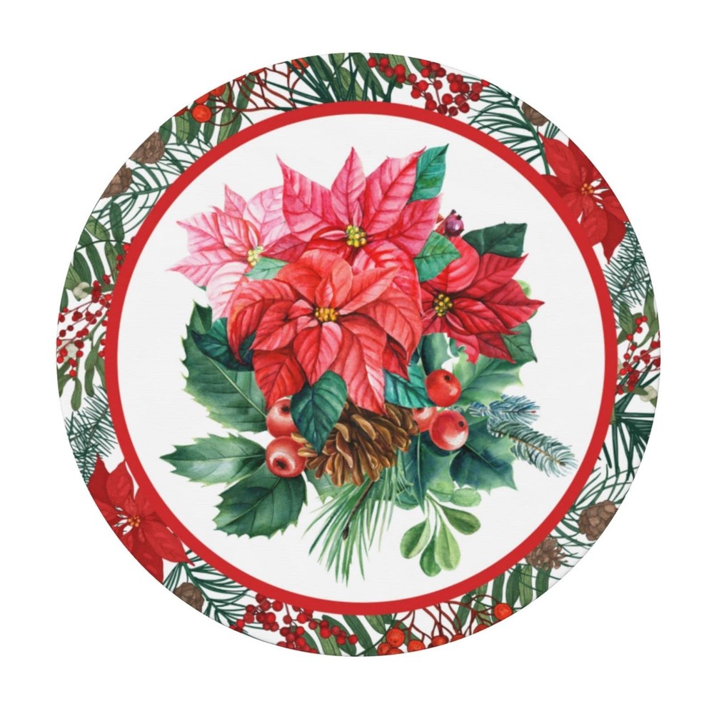 Yilad Christmas Holly Tablecloths Round 40" (Round),