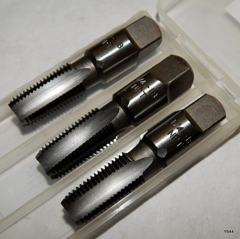 3 Pack Drillco Cutting Tools 1/4-18 Carbon Pipe Taps 2700E116