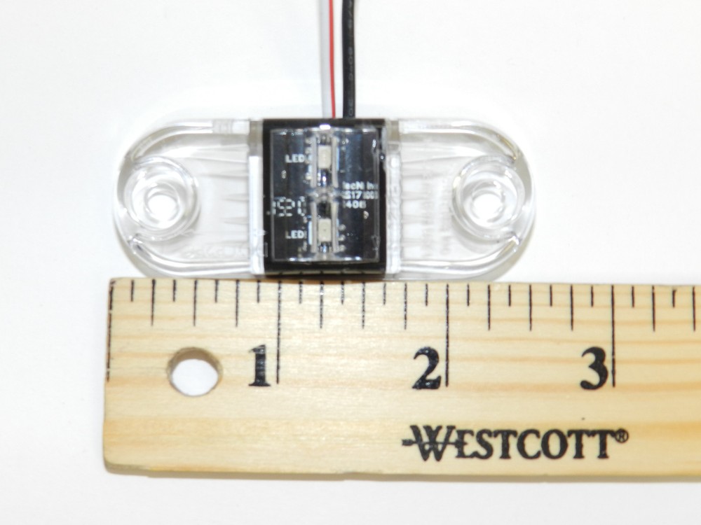 (6) TecNiq CLEAR/RED 2 LED Clearance Marker Light Camper Trailer Truck USA