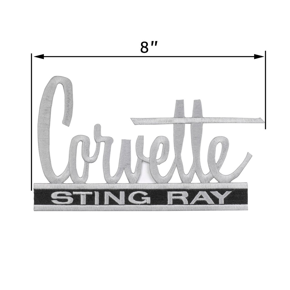 1966-1967 C2 Corvette Sting Ray Script Embroidered Applique Patch 8in x 4.5in