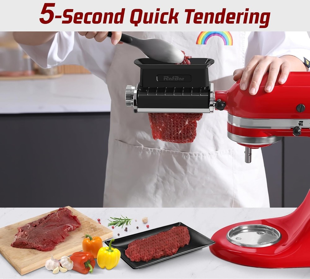 Adjustable Thickness Meat Tenderizer Attachment for Kitchenaid Stand Mixers M...