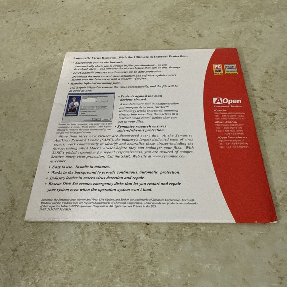 Symantec & Norton Antivirus CD New