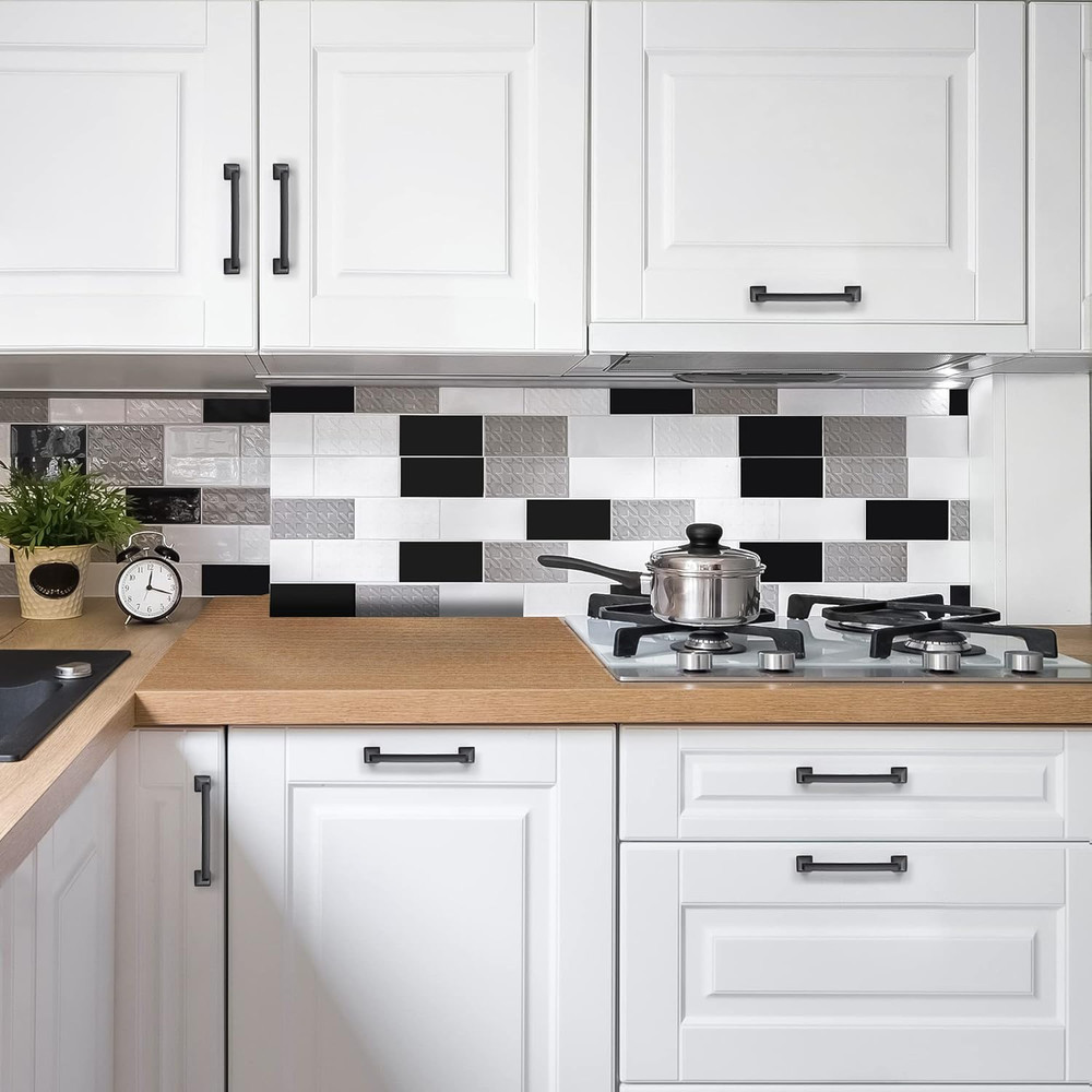 25 Pack Matte Black 5" Square Cabinet Pull Handles for Kitchen & Cupboards