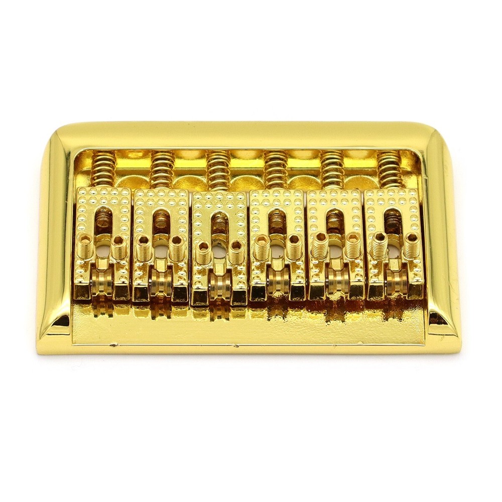 Metal 6 String Electric Guitar Fixed Bridge Roller Saddle Hardtail Bridge Gold