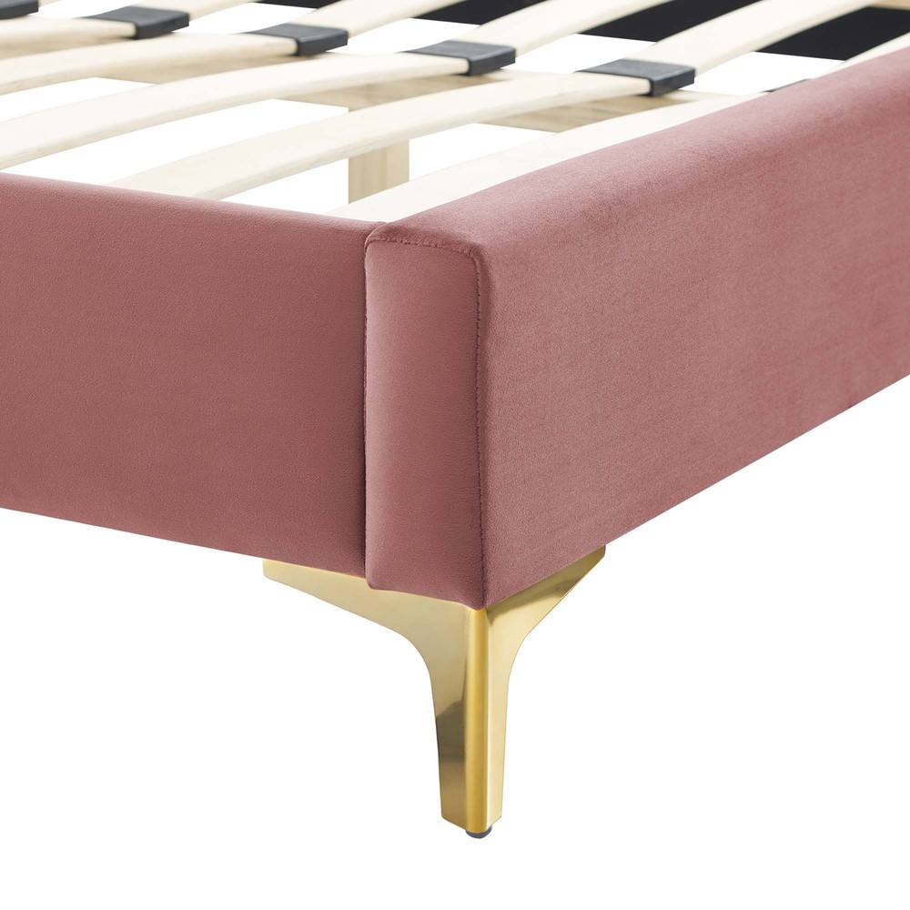 Alexandria Twin Platform Bed in Dusty Rose