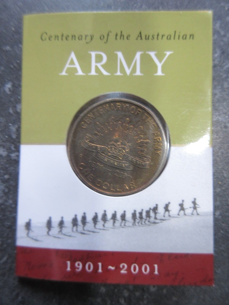 2001 Australia Commemorative Dollar in Folder ARMY C Mintmark