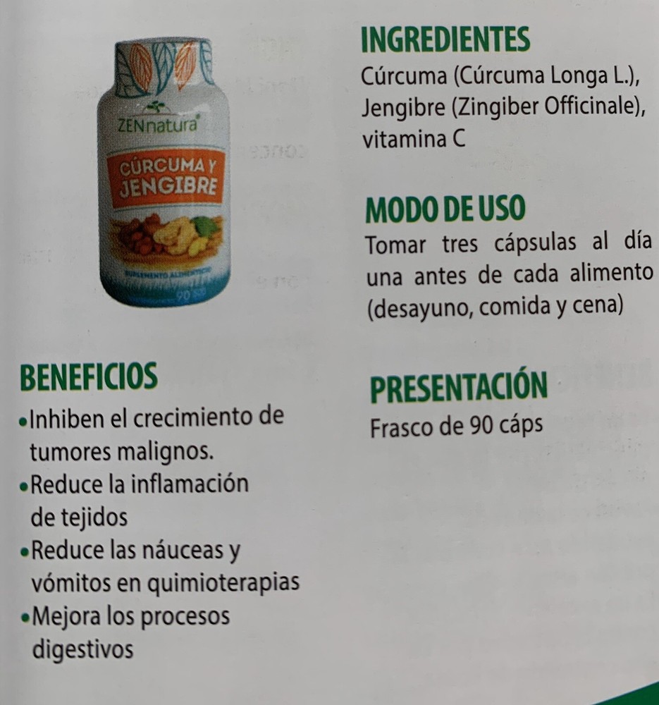 Curcuma Y Jengibre Vitamina C 90 Capsulas
