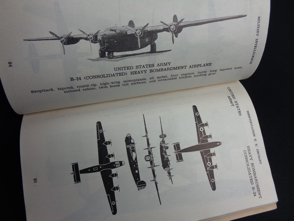 WW2 US WAR DEPT GUIDE "MILITARY INTELLIGENCE" (US Govt AIRCRAFT IDENTIFICATION)