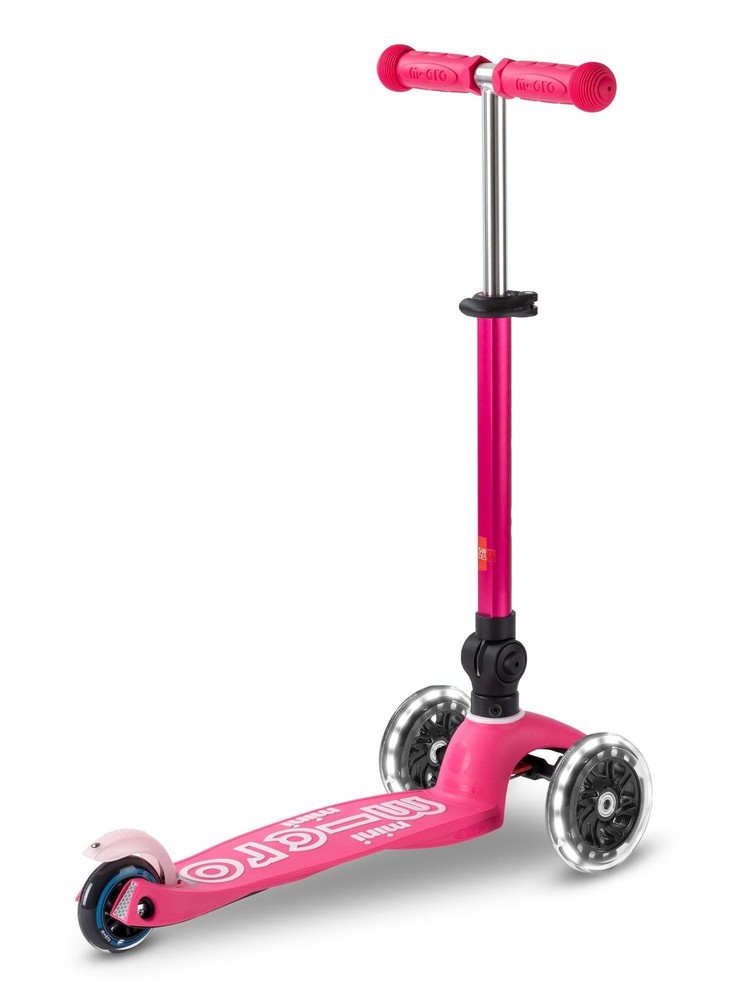 Micro Kickboard - Mini Deluxe Foldable LED Scooter, 3-Wheeled, Lean-to-Steer,...