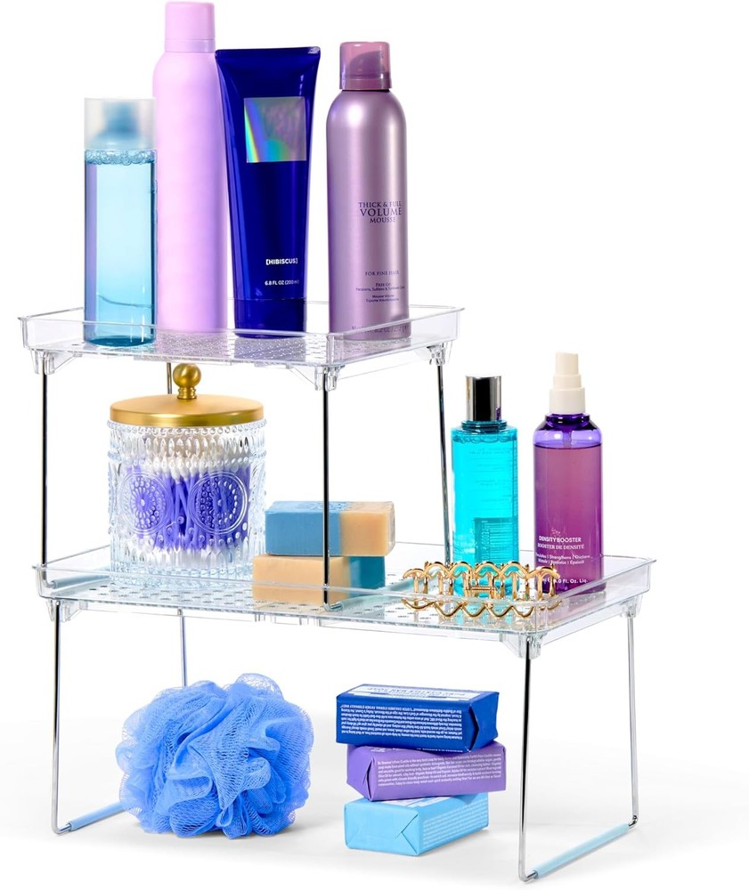 madesmart Small Stackable Storage Shelf for Cabinets or Counters,