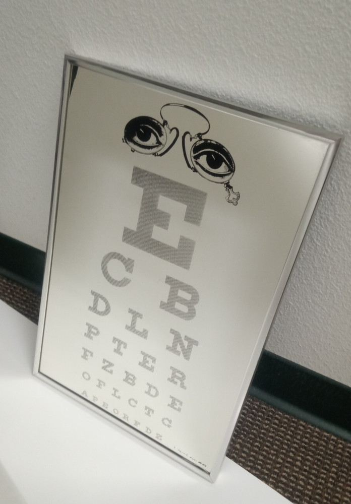 OPTOMETRY - 1976 Eye Chart Vision Test Mirror Optical Wall Art Infinite Alpha
