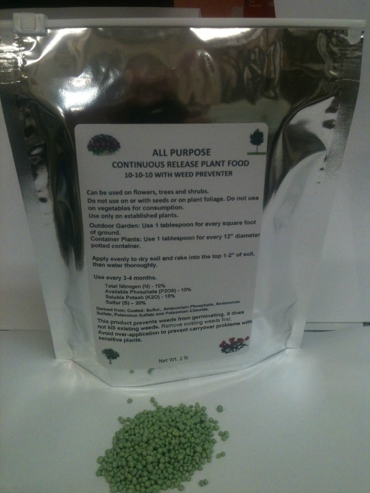 Fertilizer Continuous Release 10-10-10 w/weed prevent 2 lb bag Flower,Tree,Shrub
