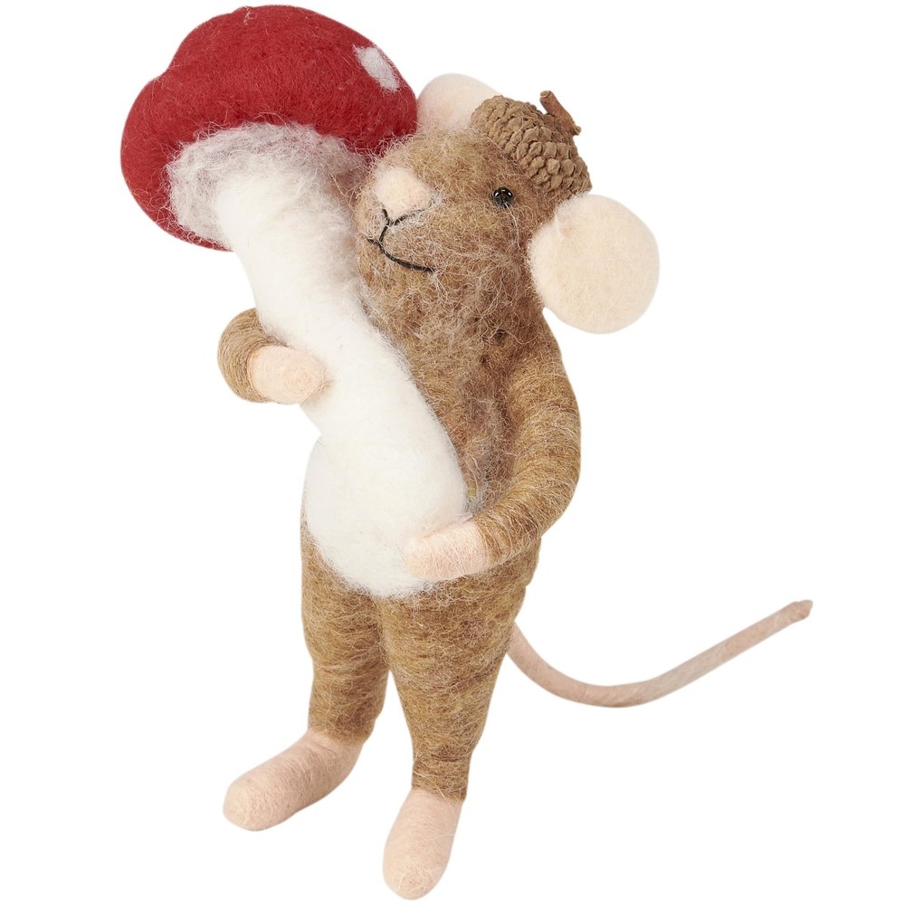 Primitives by Kathy Toadstool Mouse Collectible Critter Holding a Toadstool M...