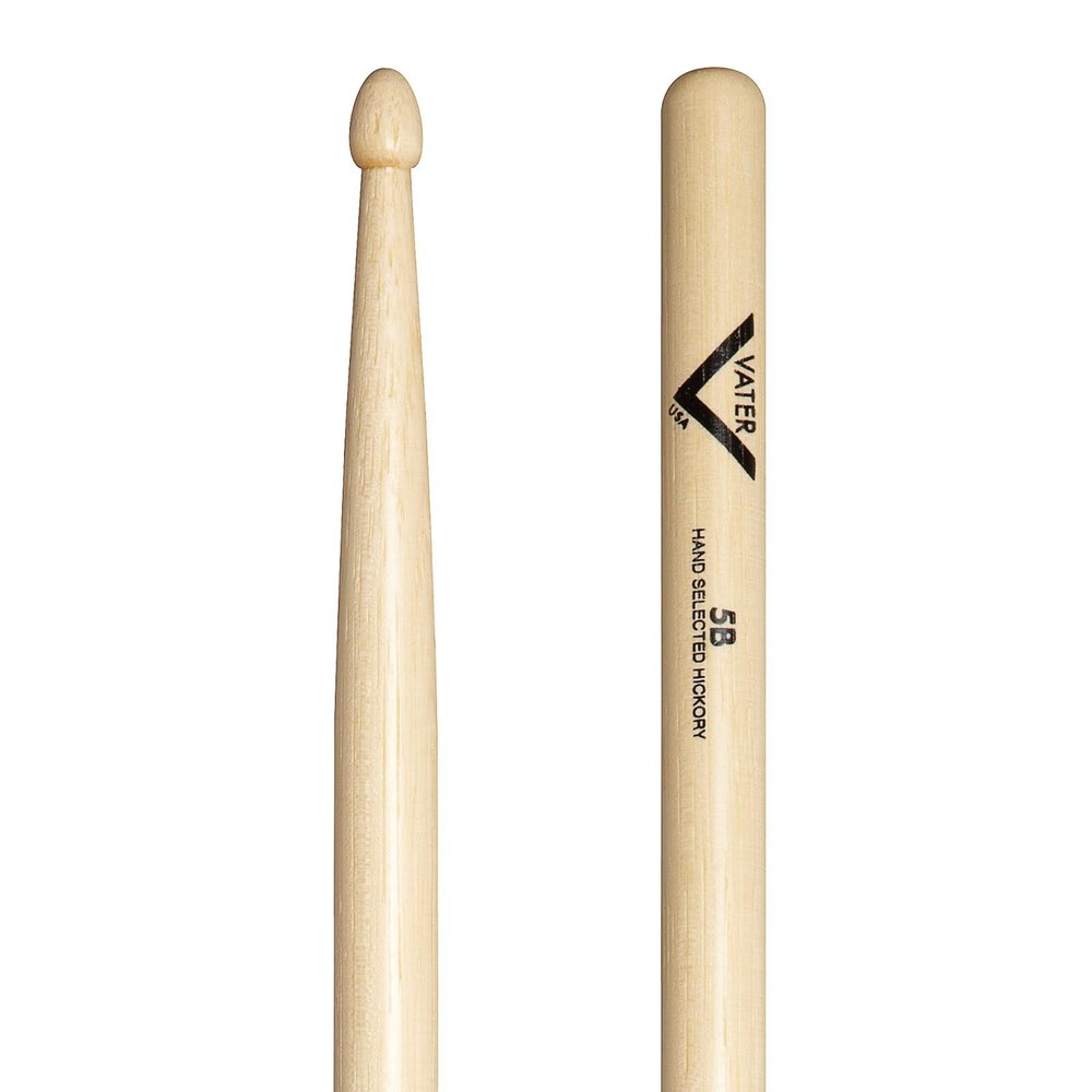 5B Wood Tip Hickory Drum Sticks, Pair