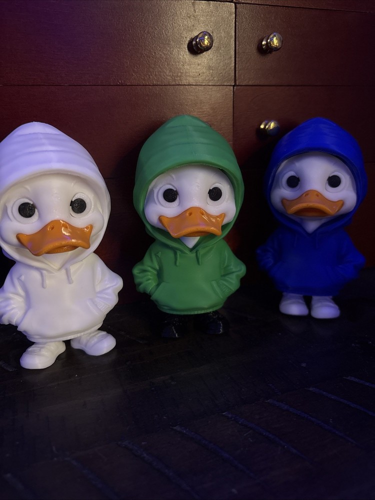 3D Printed Ducks Multicolored Approx 4 Inch Tall