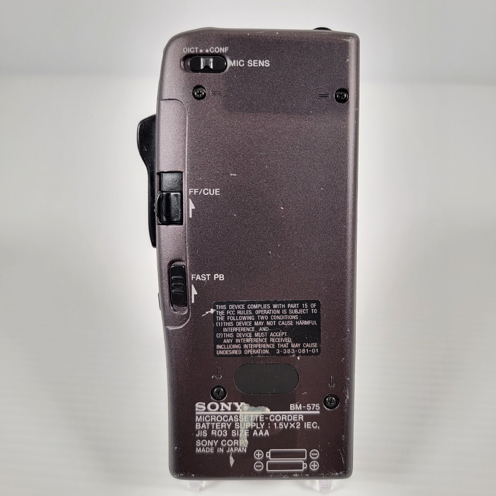 Sony BM-575 Handheld Microcassette Voice Recorder Dictating Machine VOR