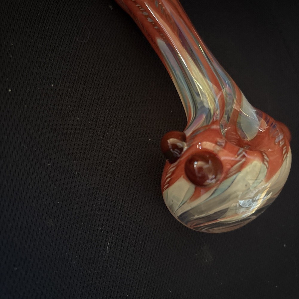Red Reverse Glass Pipe Design Made In USA