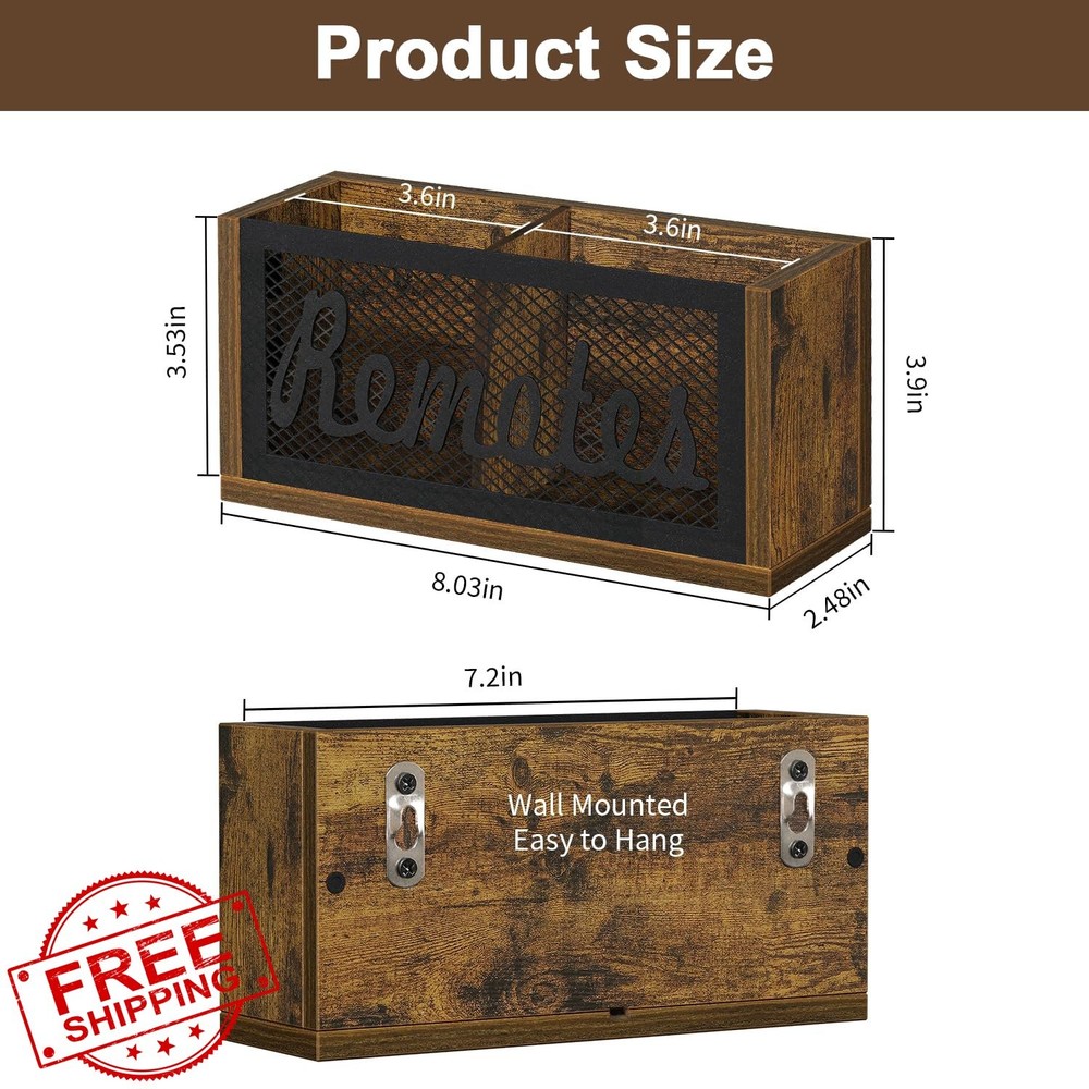 YINMIT Remote Control Holder Wall Mount Table Organizer Black