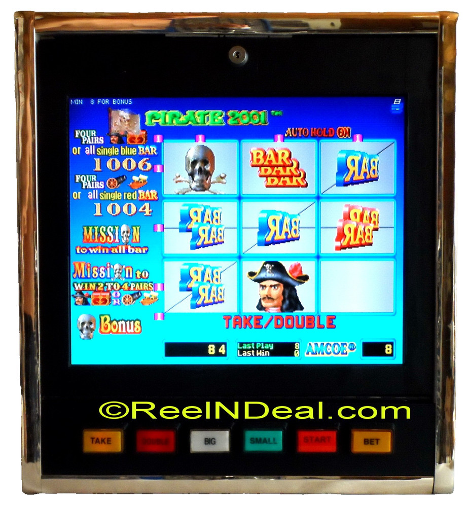 Amcoe Pirate 2001 Cherry Master 8-Liner Slot Machine Optional Skill Spin & Hold