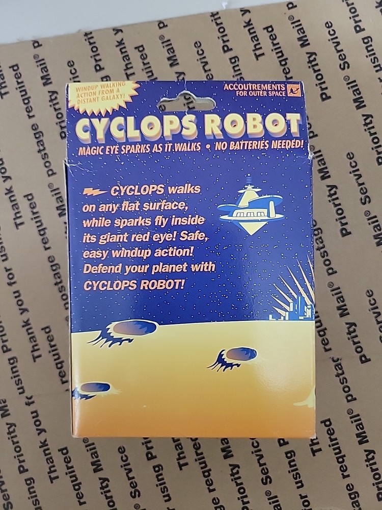 1995 Cyclops Robot with original box Accoutrements for outer space working