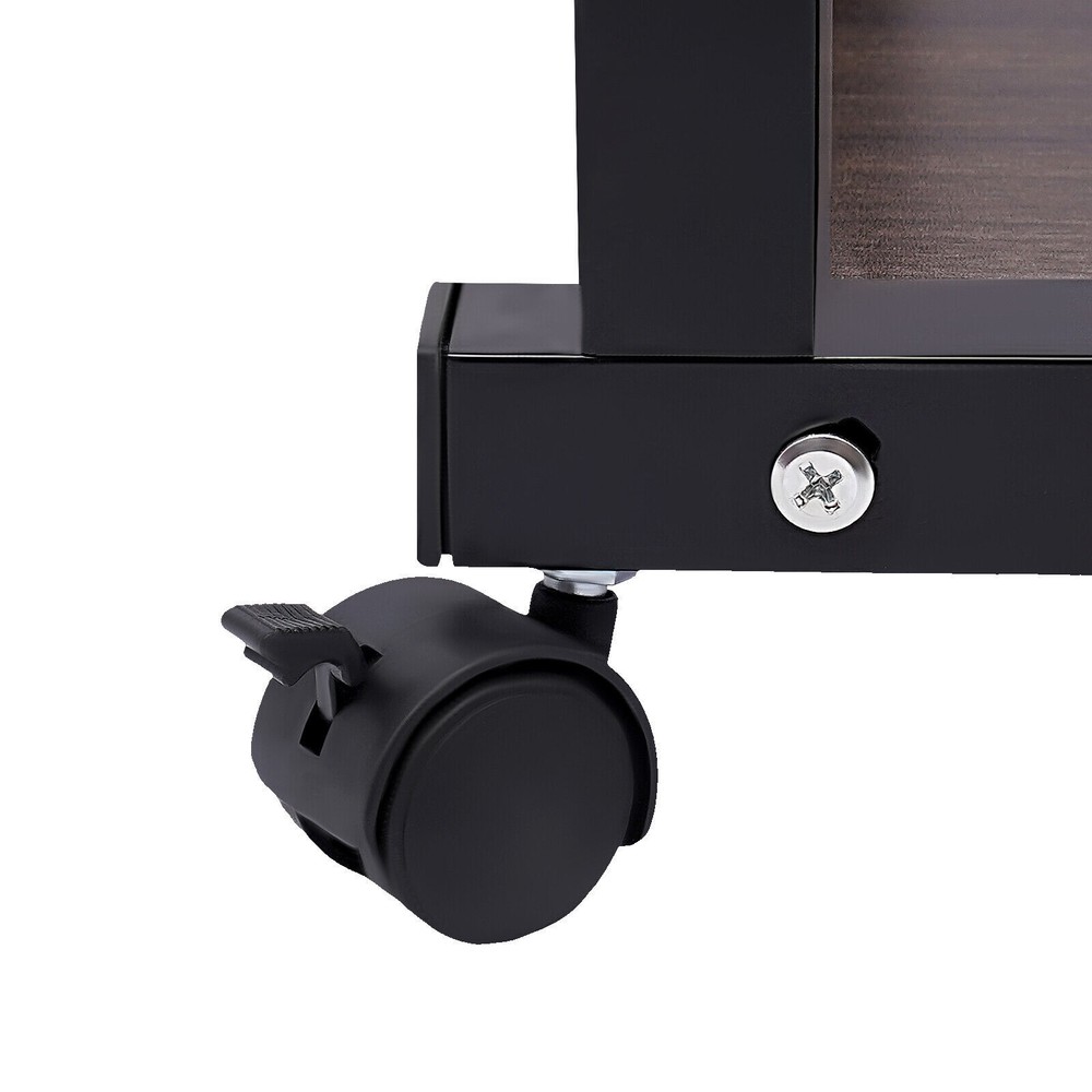 Adjustable C-Shaped Side Table with Wheels for Ergonomic Comfort