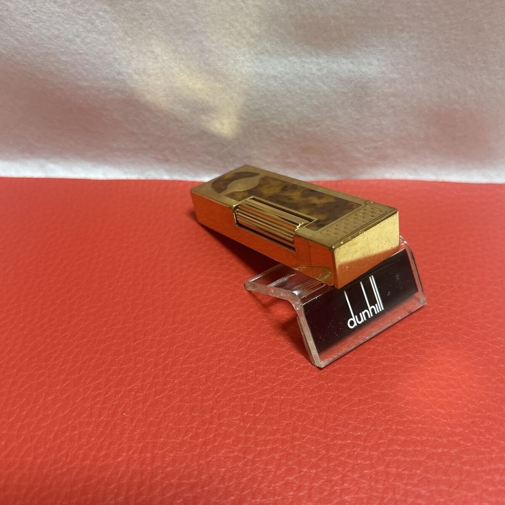 Overhauled Dunhill Rollagas lighter brown gold with box