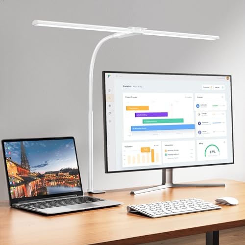 LED Double Head Architect Lamps, Extra Bright Workbench Office Lighting, White