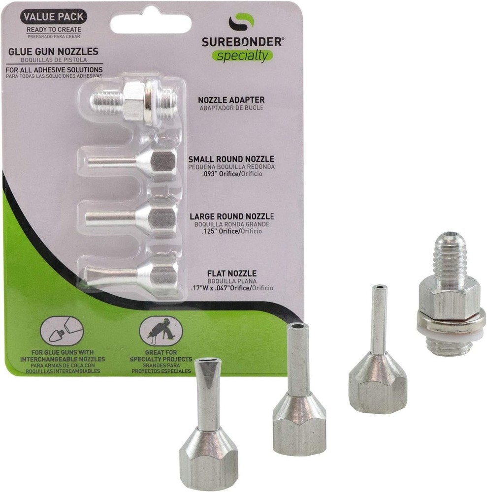 Versatile Interchangeable Hot Glue Gun Nozzle Set - 4 Pack, Precision Crafting