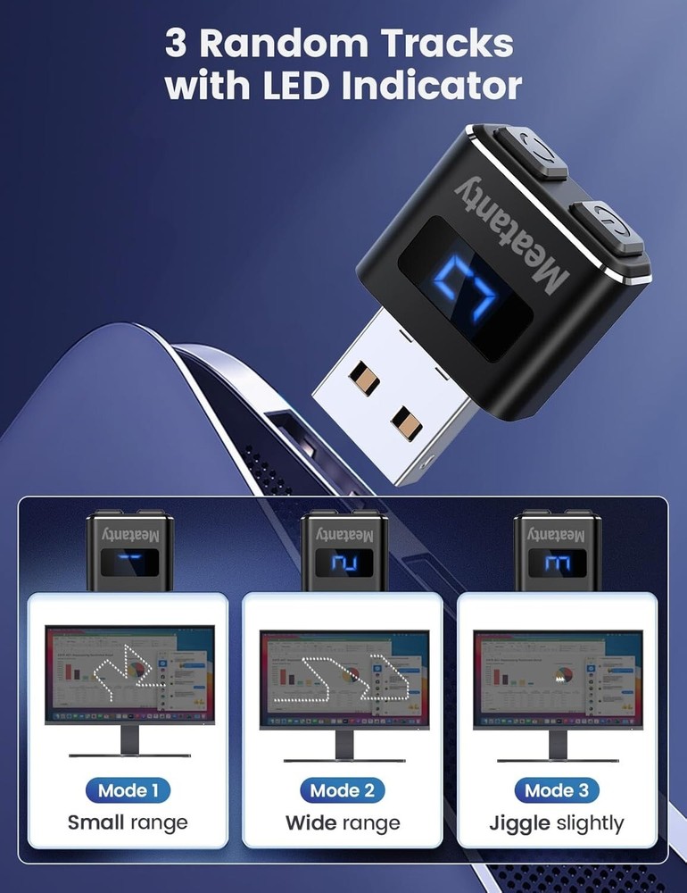 Meatanty Metal Tiny Mouse Jiggler, USB Mouse Mover Undetectable, Automatic Shake