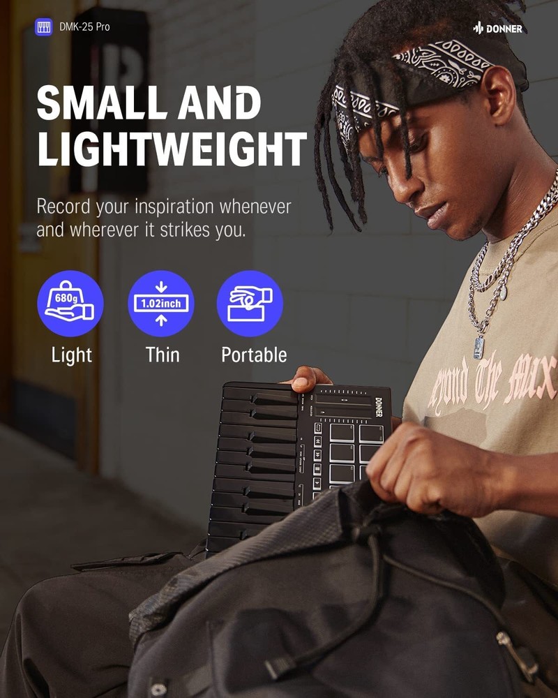 🎹 Donner DMK-25 Pro USB MIDI Keyboard Controller 4 DAW Software 40 Teach Course