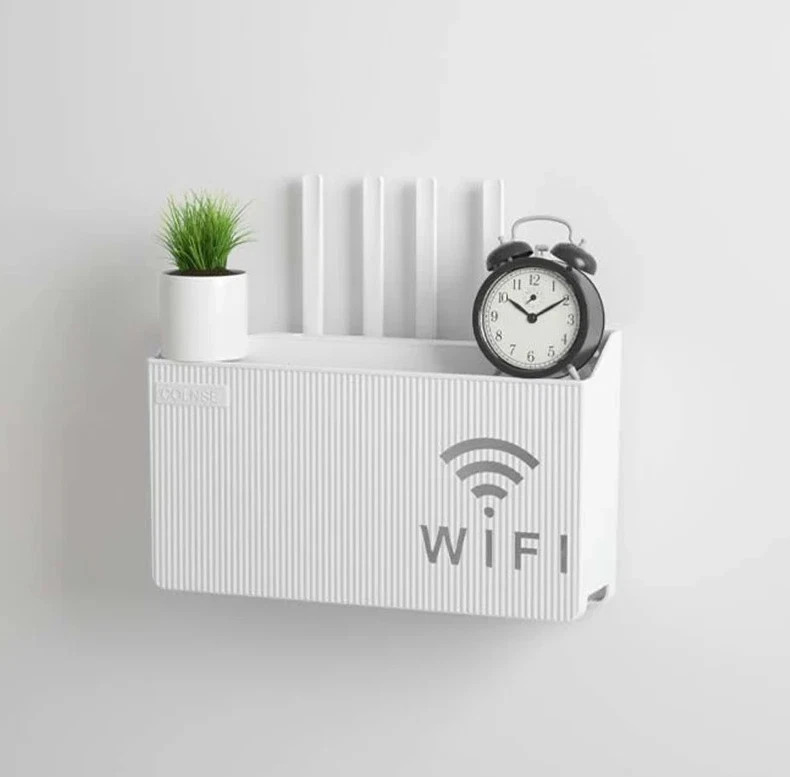 1pc Router Storage Rack – Wall-Mounted TV Set-Top Box Organizer