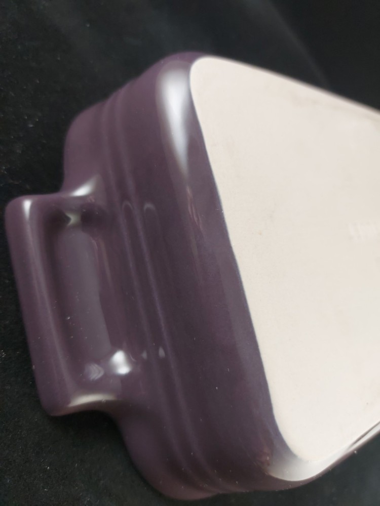 2 Le Creuset Purple Ceramic Rectangular Casserole Baking Dishes, 10-12