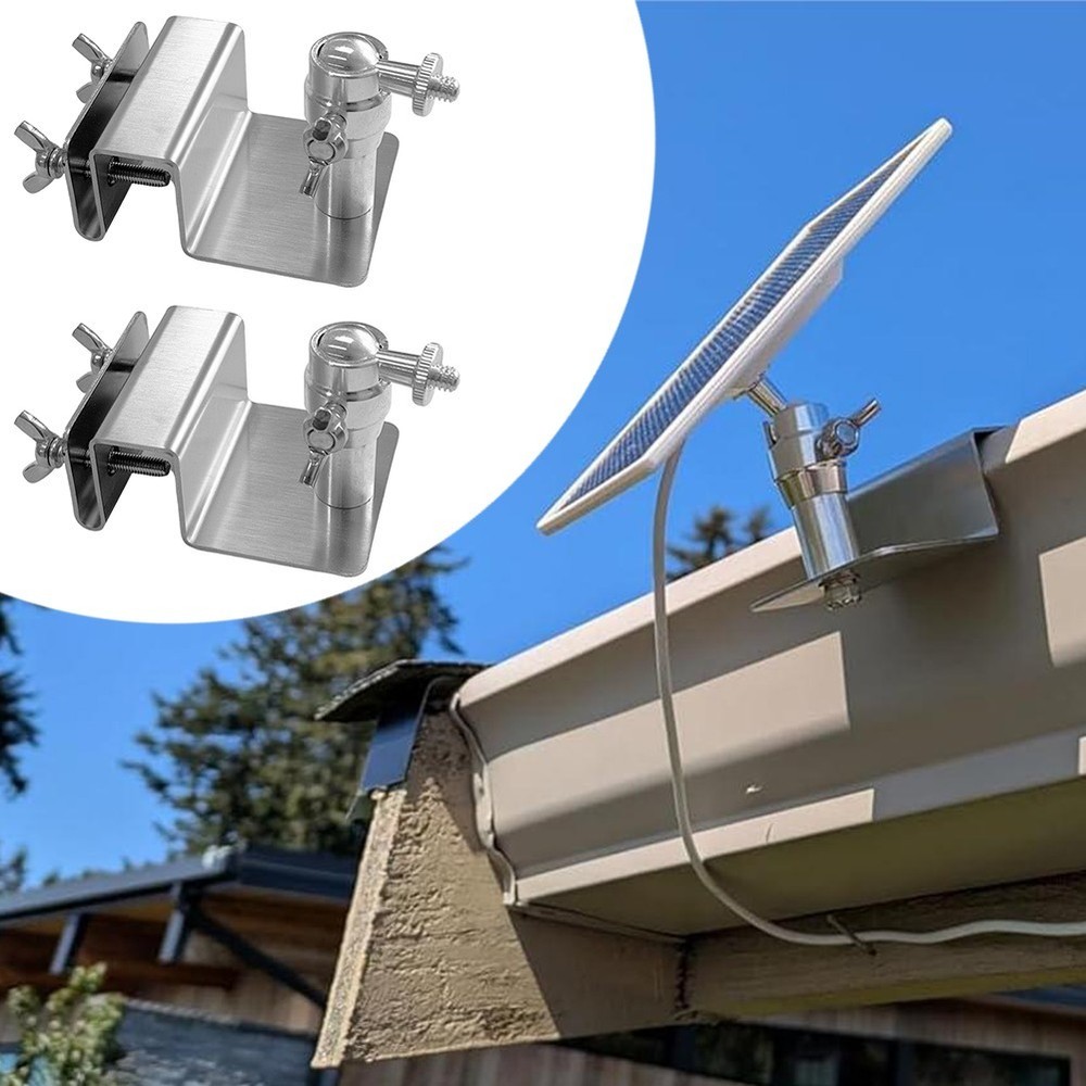 Solar Panel Holder Adjustable Gutter Mount for Eufy and For Arlo Surveillance