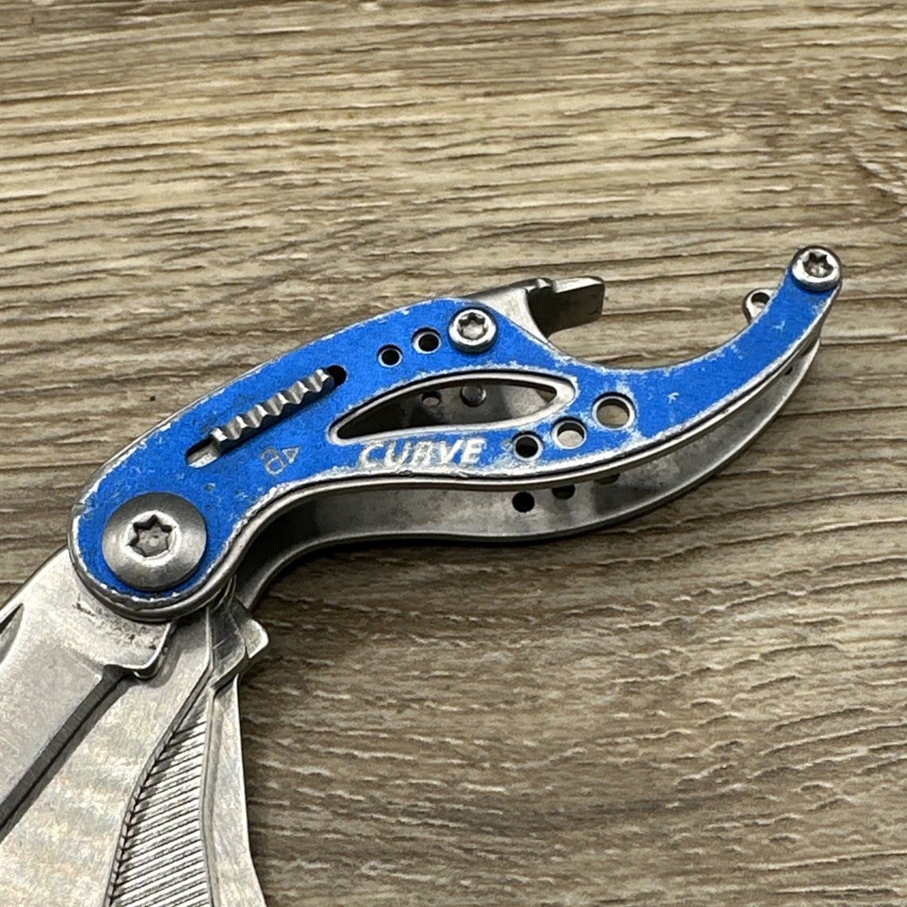 Gerber Curve Multi-Tool Folding Pocket Knife Blue Stainless Steel