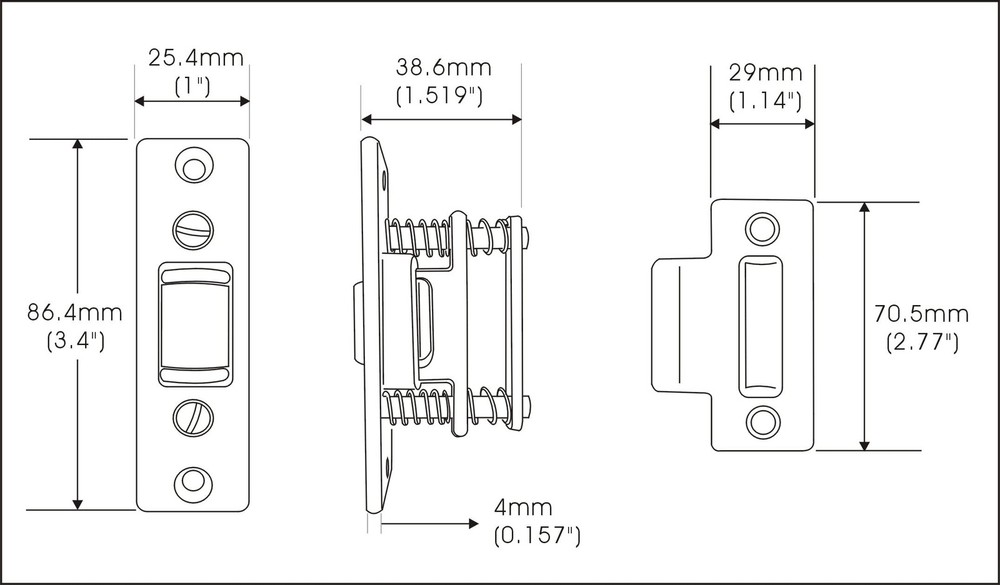 Heavy Duty Solid Brass Adjustable Silent Roller Catch Satin Nickel 1 Pack Latch