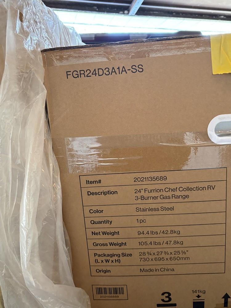 Furrion Chef Collection 24" RV 3-Burner Gas Range Stainless Steel FGR24D3A1A-SS