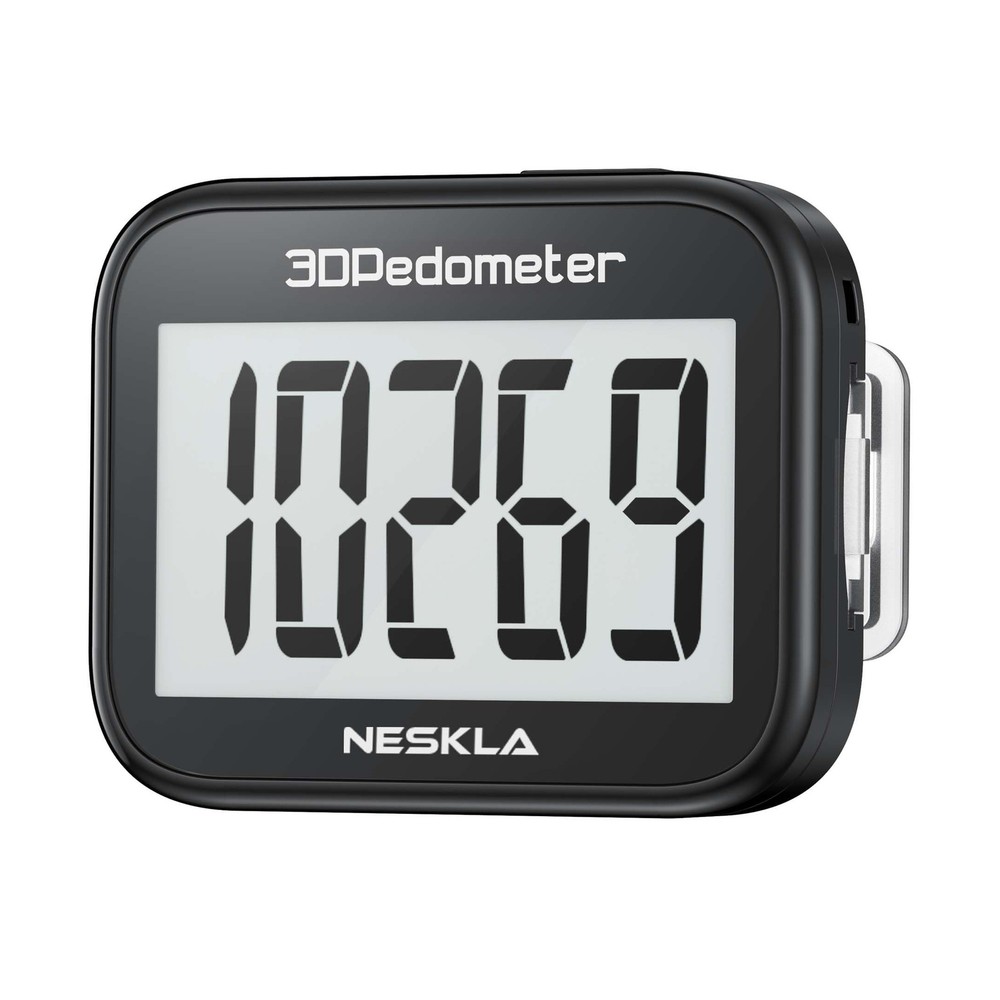 3D Pedometer for Walking, Simple Step Counter with Large Digital Display, Ste...