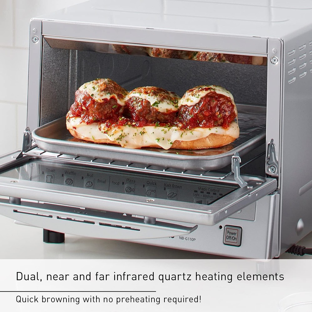 Panasonic FlashXpress Toaster Oven Compact Infrared Cooking Easy Clean Design