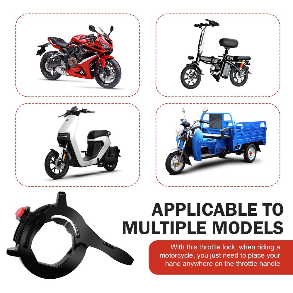 SLIMI 1 PC Motorcycle Cruise Control Assist, Black