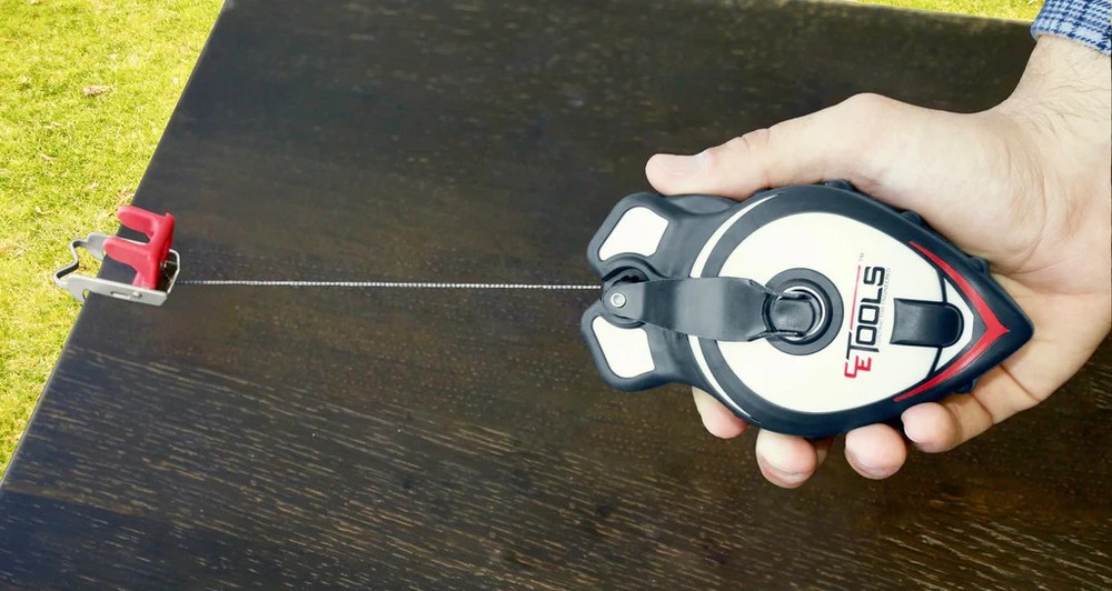 CE TOOLS SnapBack® Chalk Line w/ Releasable Tip – Heavy Duty, Precision Marking