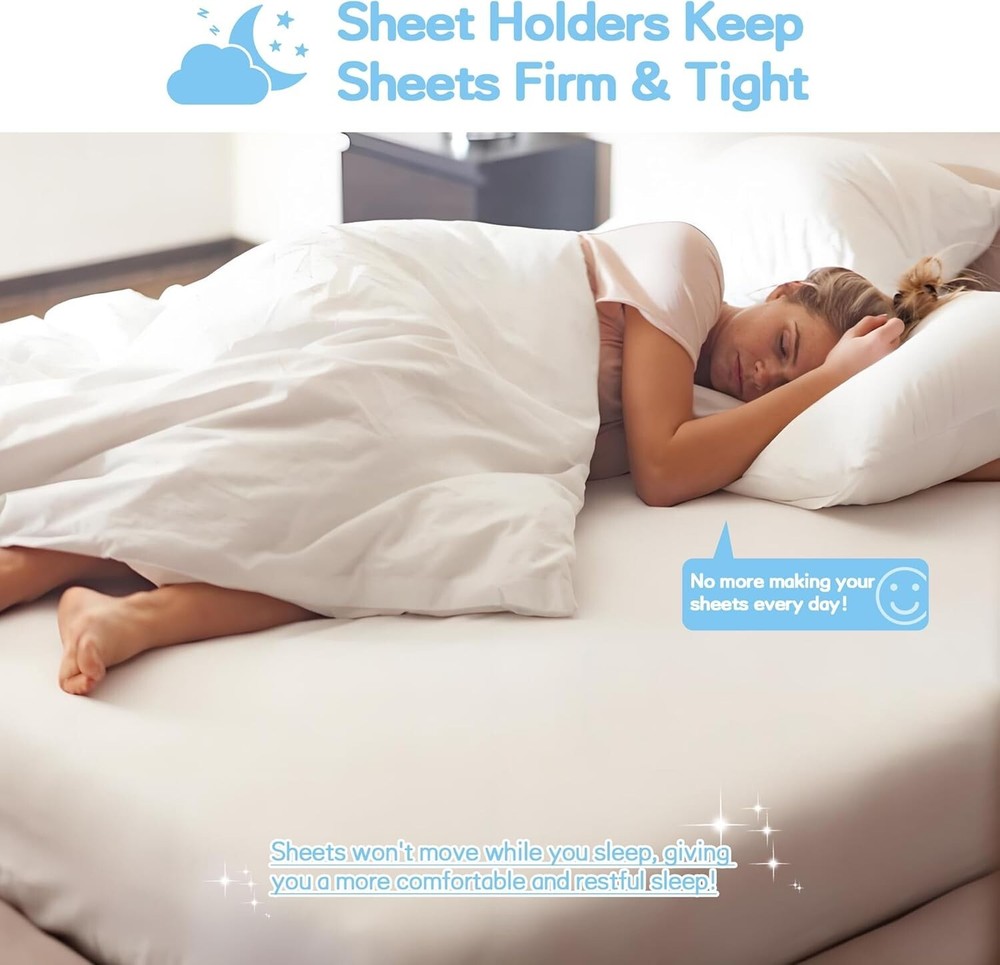 Lock Sheet Holders Keep Sheets Tight Heavy Duty Bed Sheet Holder Corner Fitted.