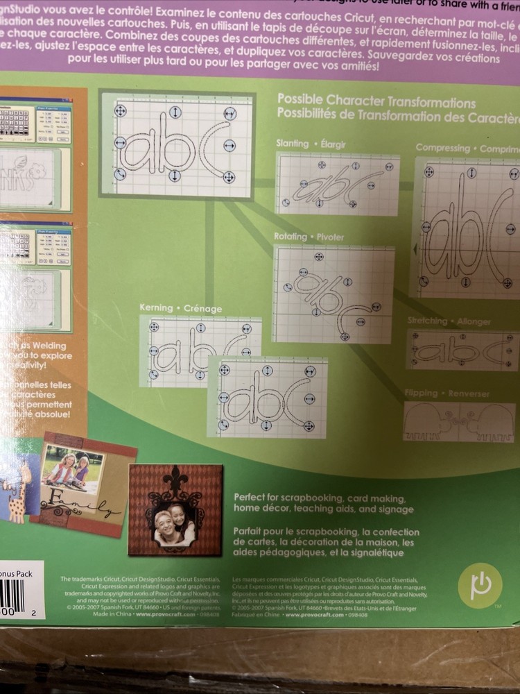 Provo Craft Cricket Design Studio Software Cd/10ft USBConnector Cable/mouse Pad